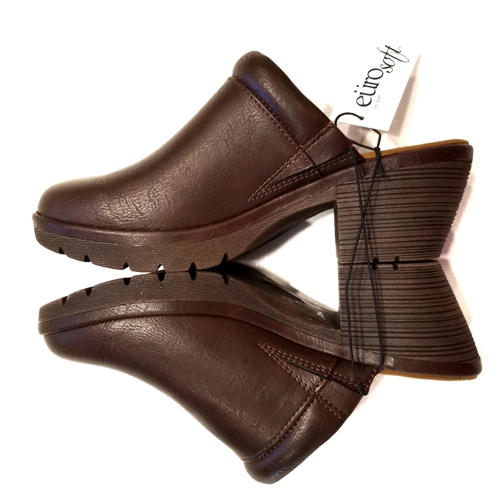 SOFFT Clogs Eurosoft Heeled Slip-on Mules BROWN - Picture 2 of 7
